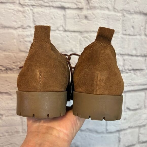 CROWN VINTAGE Lowell Cognac tan suede  leather oxford loafers Size 10 - Picture 5 of 9